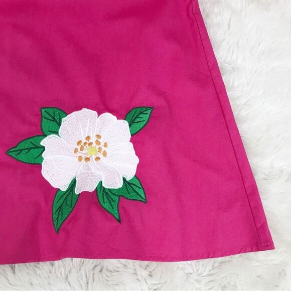 FANM MON Amarya Pink One Shoulder Dress Long Sleeve Cutout Embroidered XS New - Picture 9 of 14